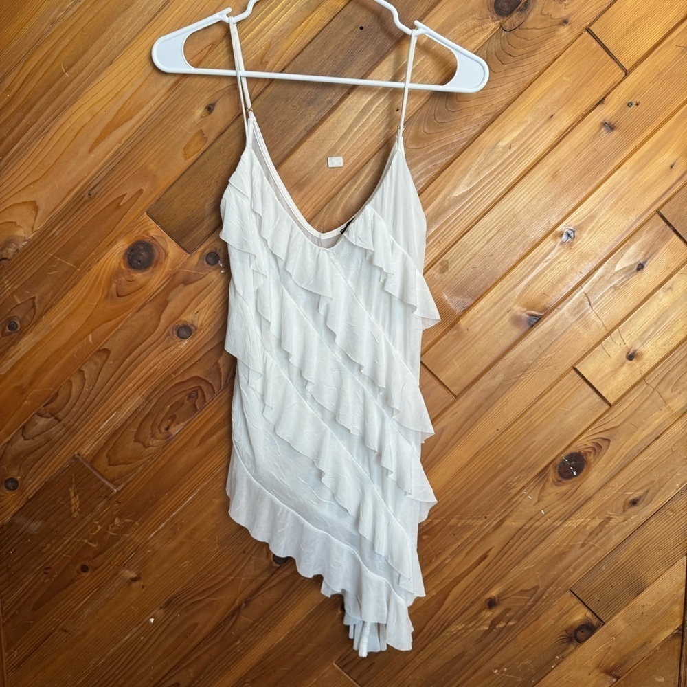 Bershka White Ruffled Blouse *Y2K* Size Small
